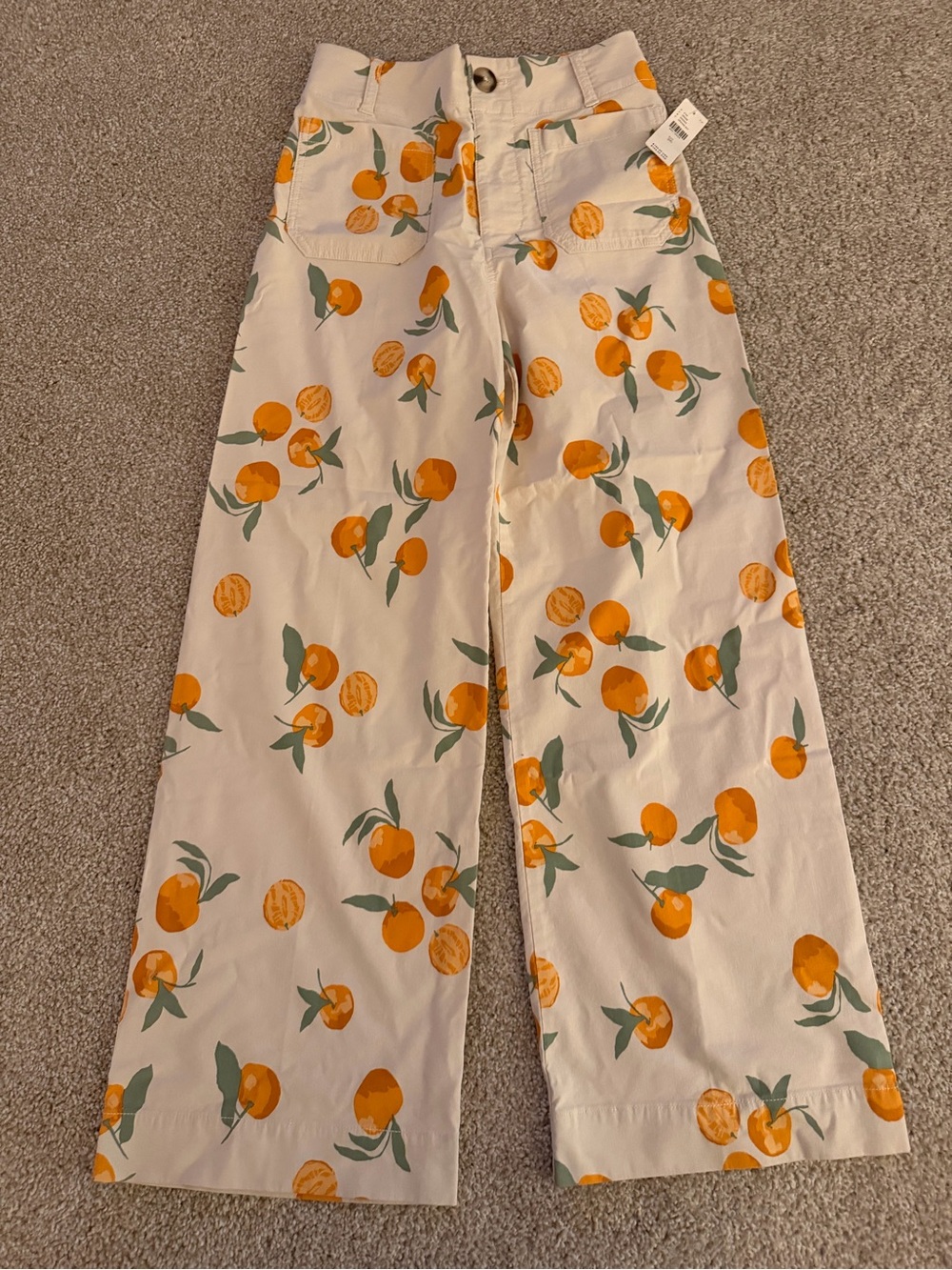 Anthropologie Maeve x Dylan Mierzwinski Oranges Colette Cropped Wide-Leg 26 NWT - Picture 3 of 5